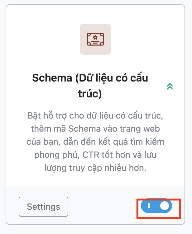 Chọn bật Schema