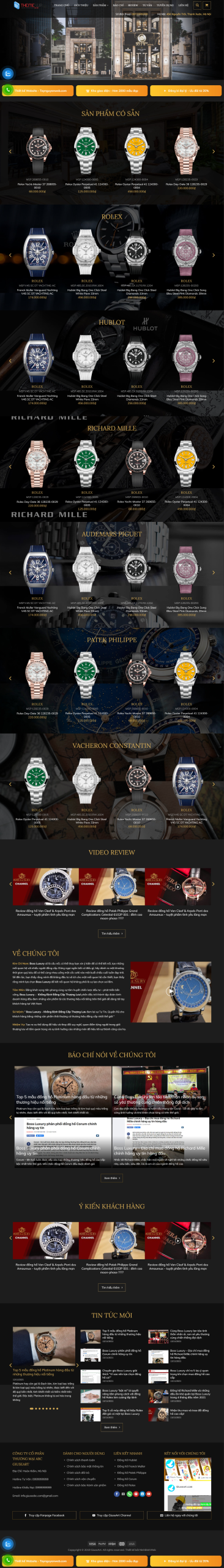 Mẫu giao diện website Đồng Hồ 1