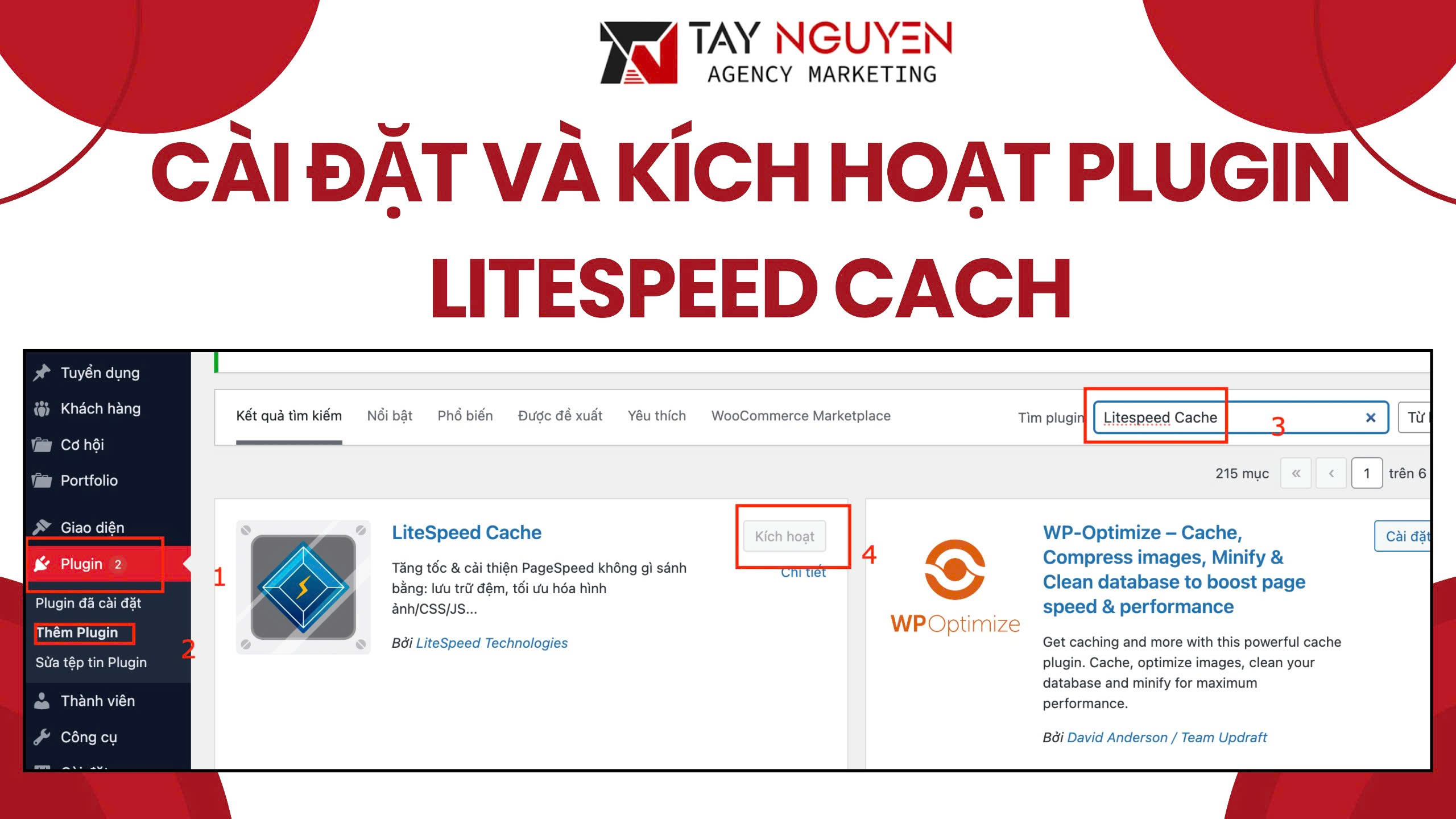 Cài đặt và kích hoạt plugin Litespeed Cache