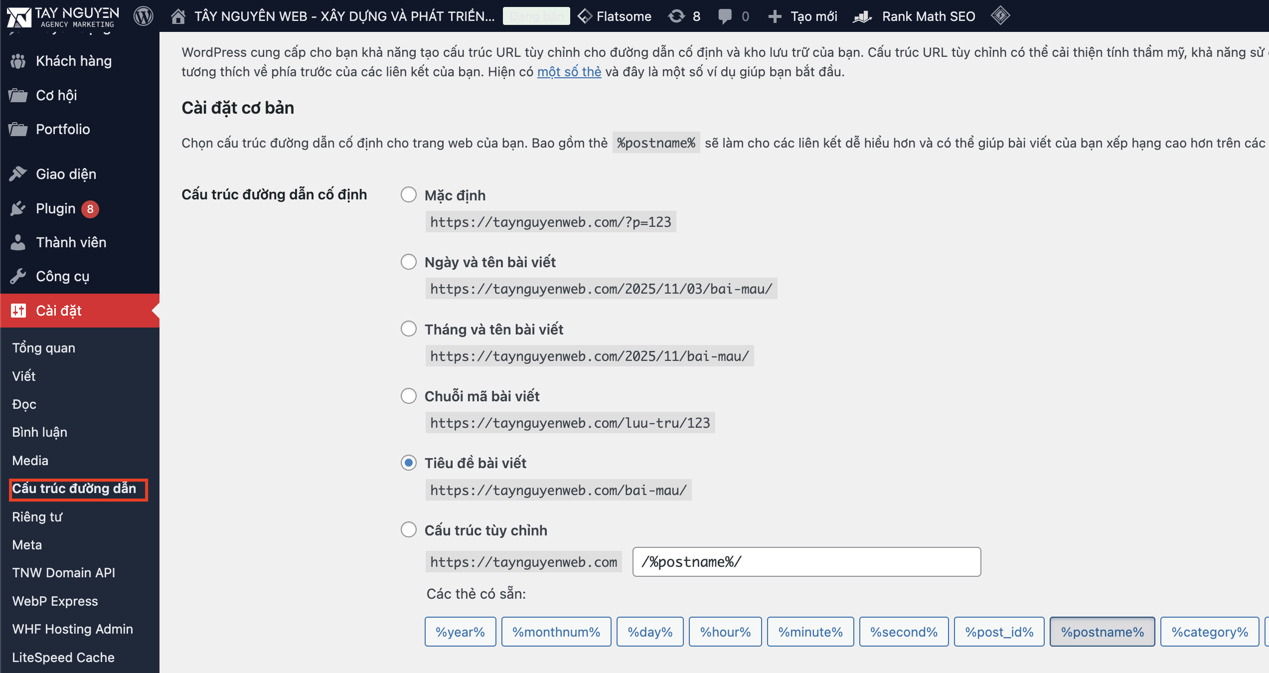 Nguyên nhân chính gây ra lỗi 404 permalink trong WordPress - Cấu hình permalink sai hoặc không phù hợp
