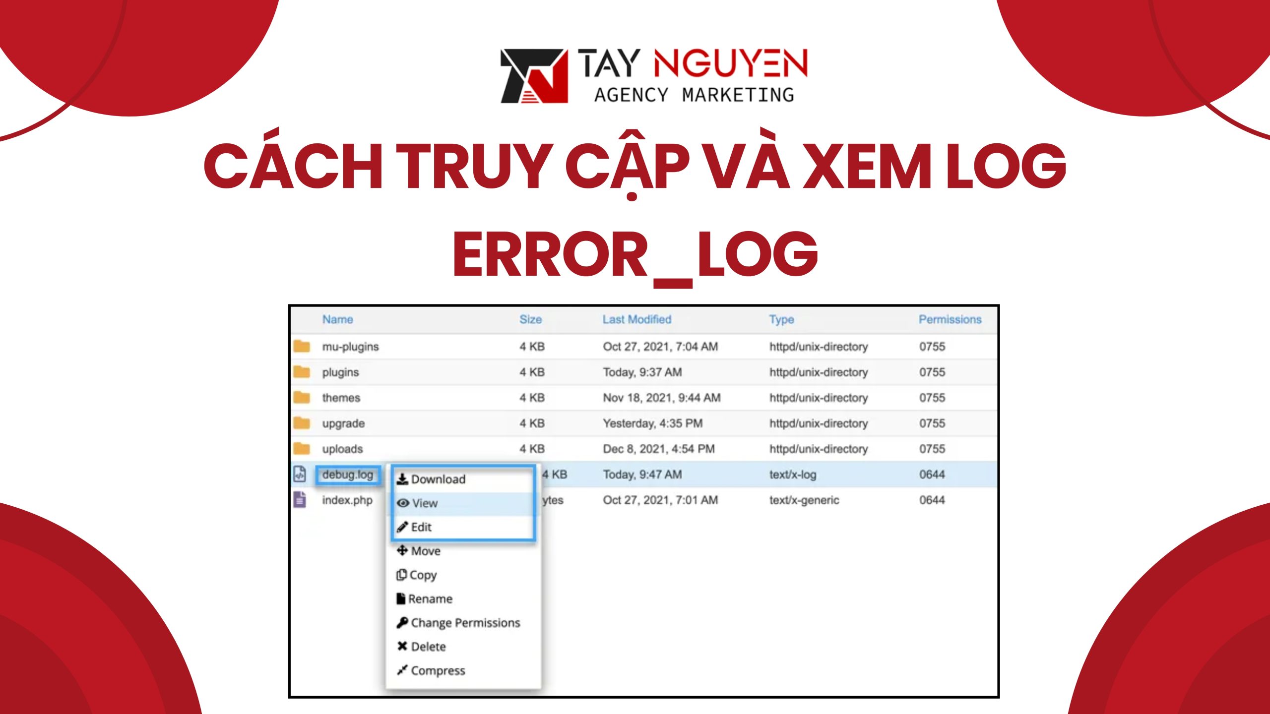 Cách truy cập và xem log error_log