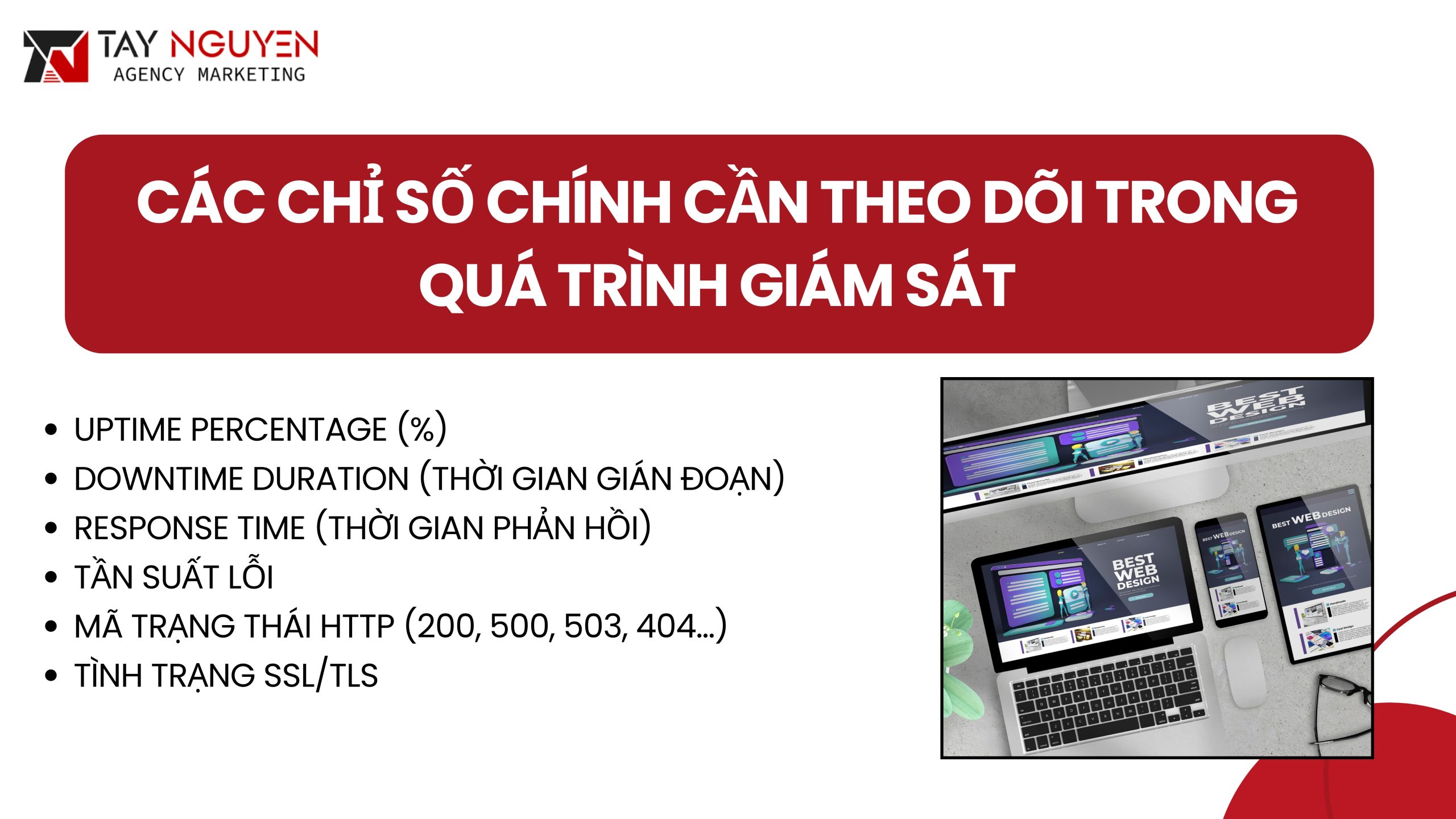 Các chỉ số chính cần theo dõi trong quá trình giám sát