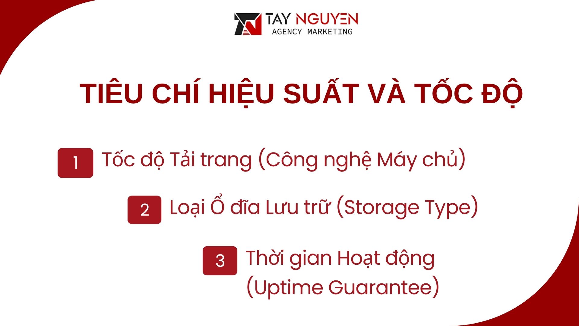 Tiêu chí Hiệu suất và Tốc độ