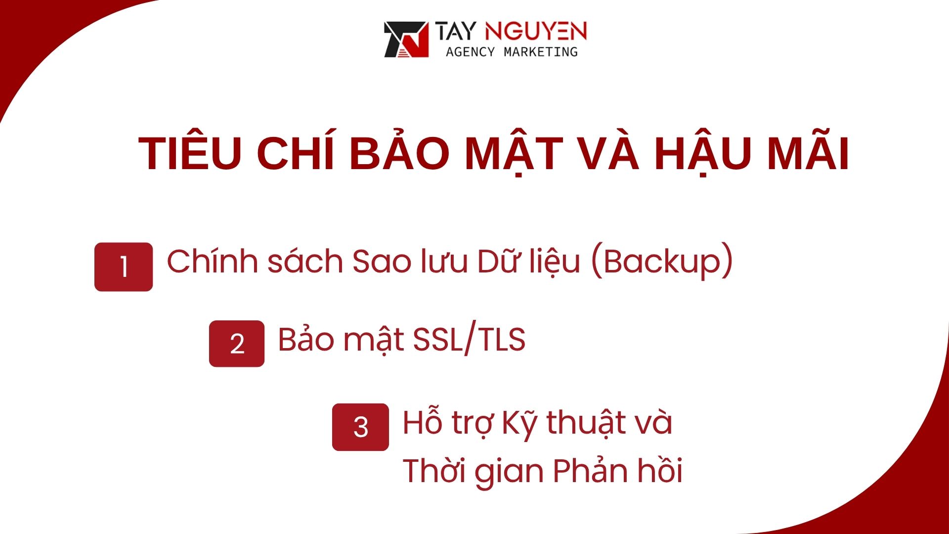 Tiêu chí Bảo mật và Hậu mãi