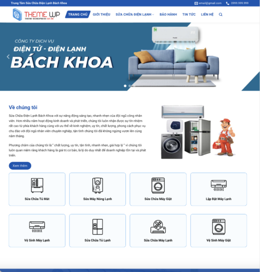 Mẫu Website Dịch Vụ – Điện Tử Điện Lạnh