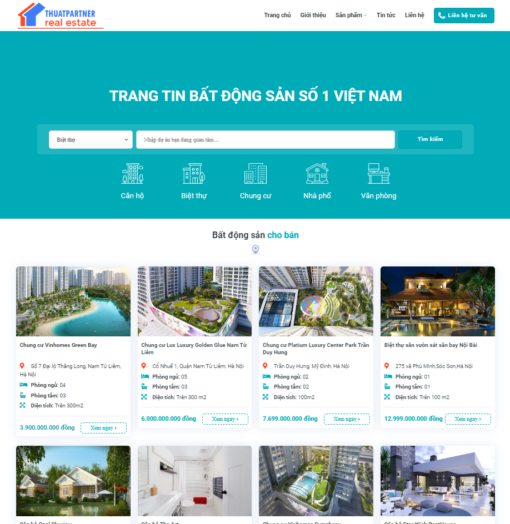 Mẫu Website Giới Thiệu Dịch Vụ - Bất Động Sản 12