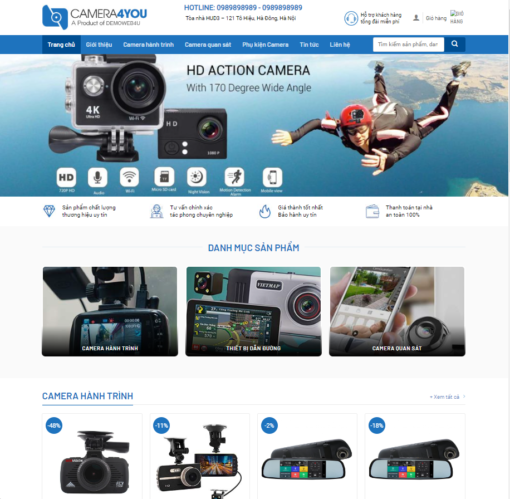 Mẫu Website Giới Thiệu Dịch Vụ - Camera