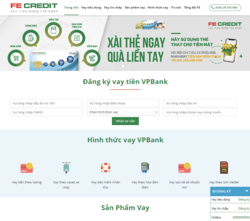 Mẫu Website Dịch Vụ - Vay Tín Dụng