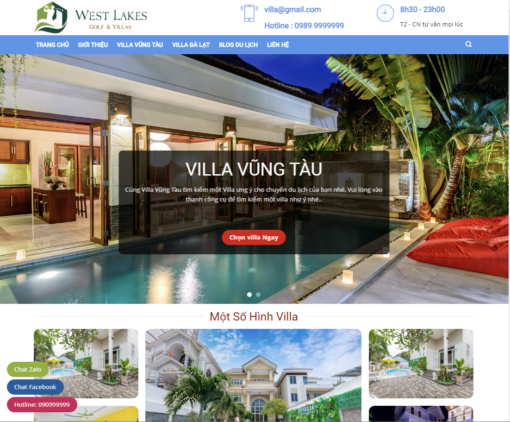 Mẫu Website Dịch Vụ - Booking Phòng, Khách Sạn