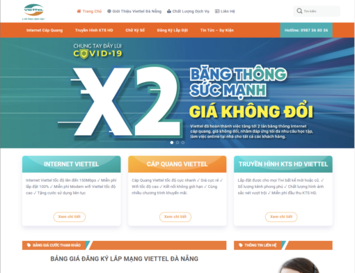 Mẫu Website Dịch Vụ - Mạng Viettel