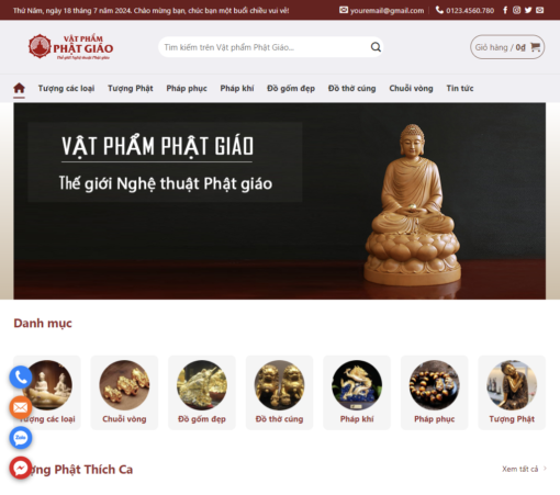 Mẫu Website Bán Hàng - Tượng Phật