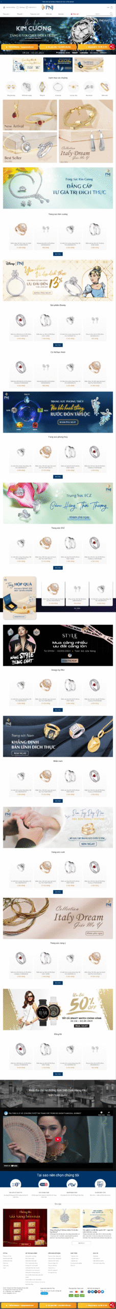 Mẫu giao diện website trang sức