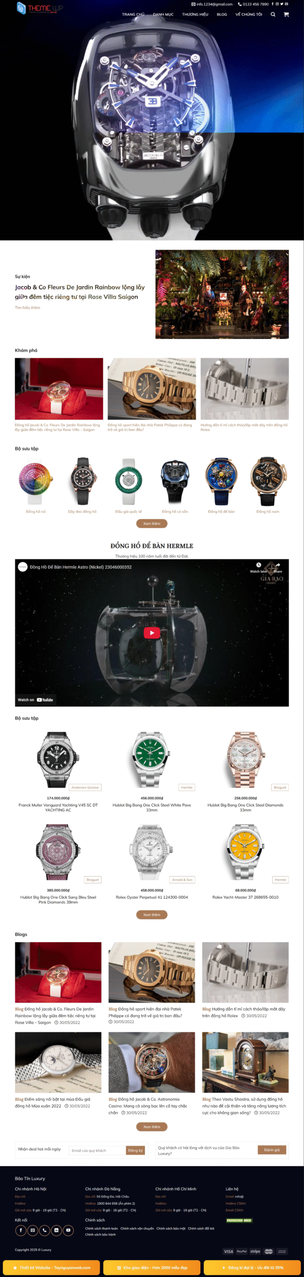 Mẫu giao diện website đồng hồ 2
