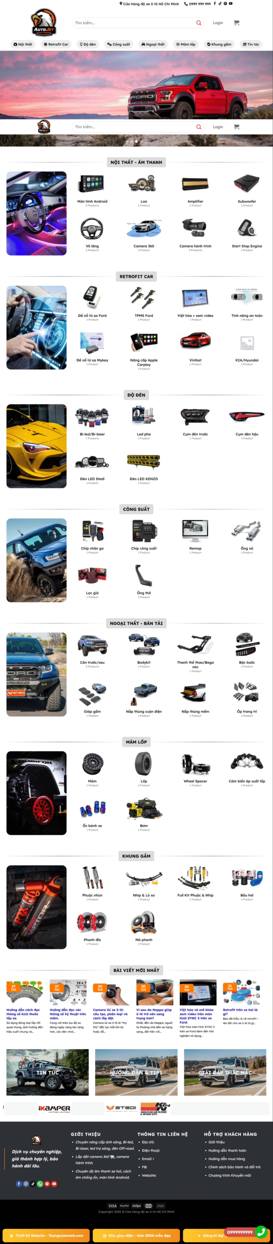Mẫu giao diện website AutoJet