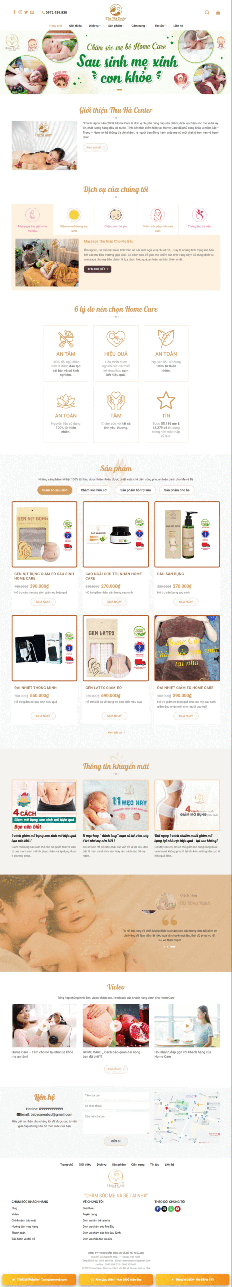 Mẫu giao diện website Baby Care
