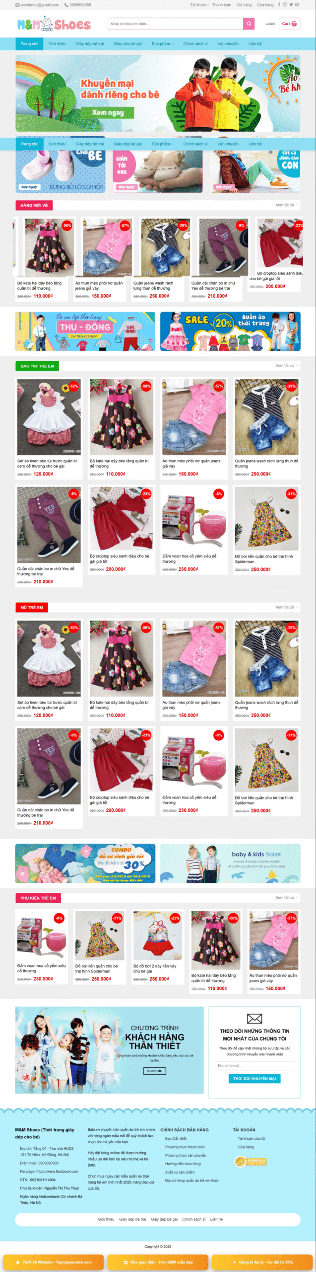 Mẫu giao diện website Baby Shop 2