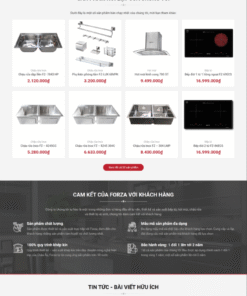 Mẫu giao diện website bếp từ - theme nội thất gia đình