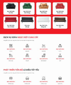 Mẫu giao diện website bọc ghế- theme nội thất gia đình