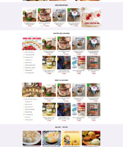 Mẫu giao diện website Cake - theme nguyên liệu & dụng cụ làm bánh