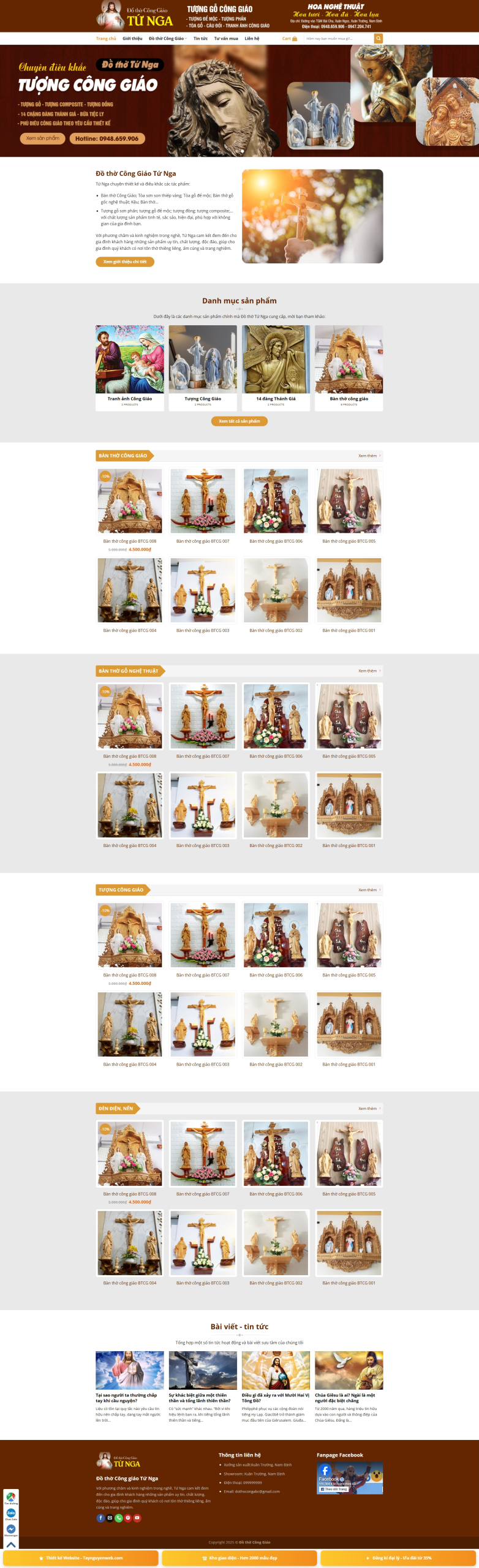 Mẫu giao diện Website Đồ Thờ 