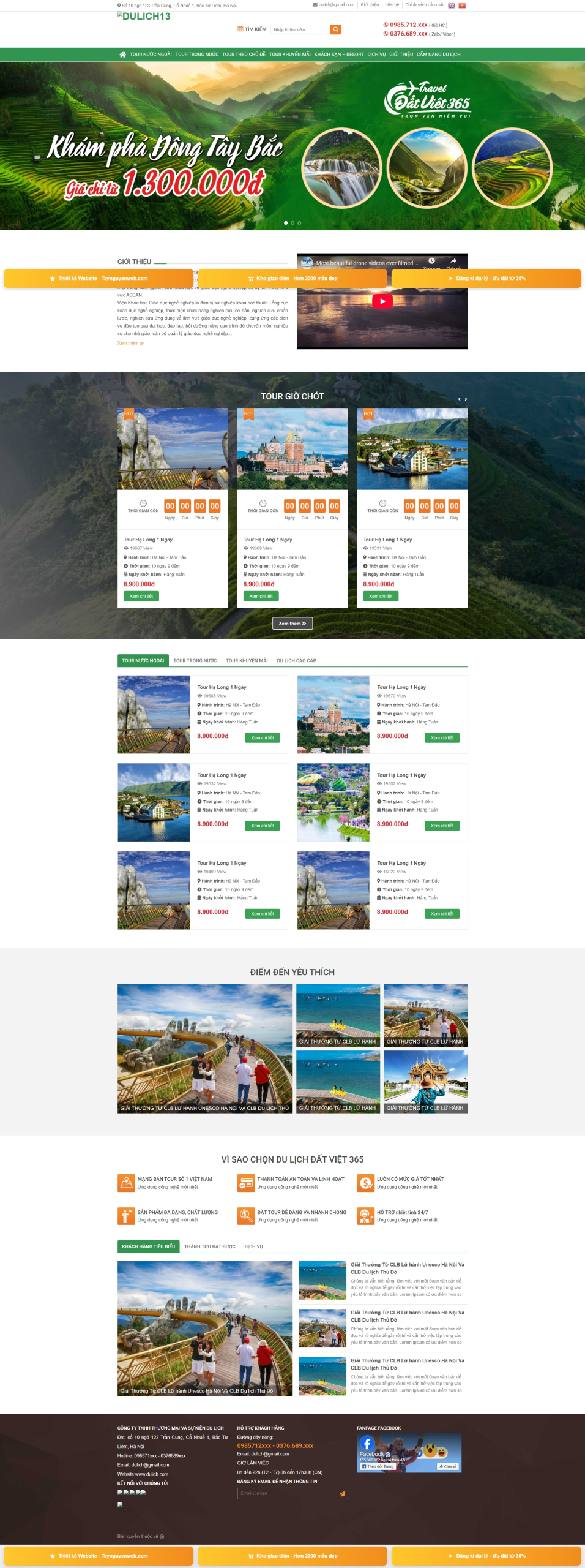 Mẫu giao diện Website Du Lịch 13